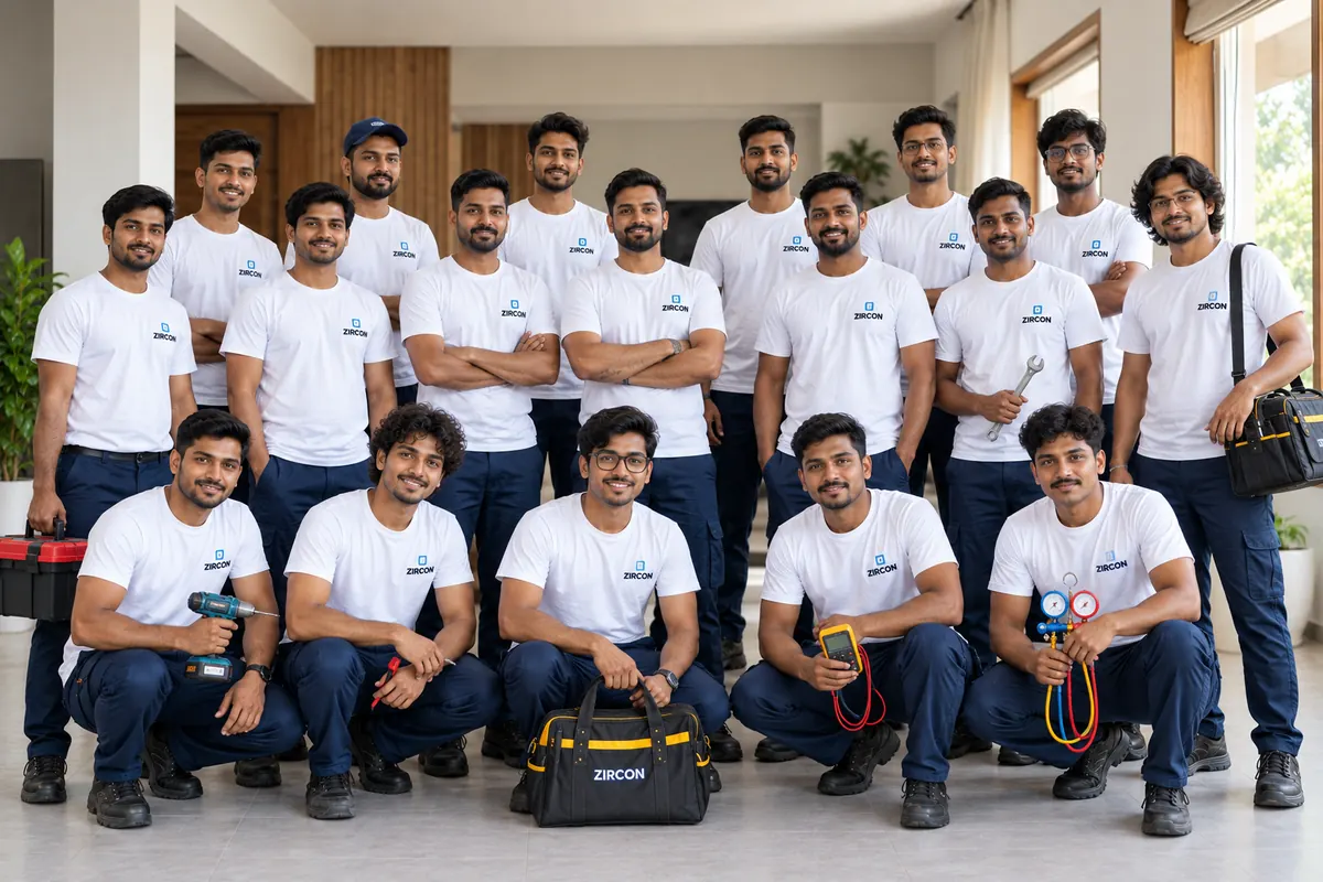 ZIRCON appliance repair crew in matching uniforms